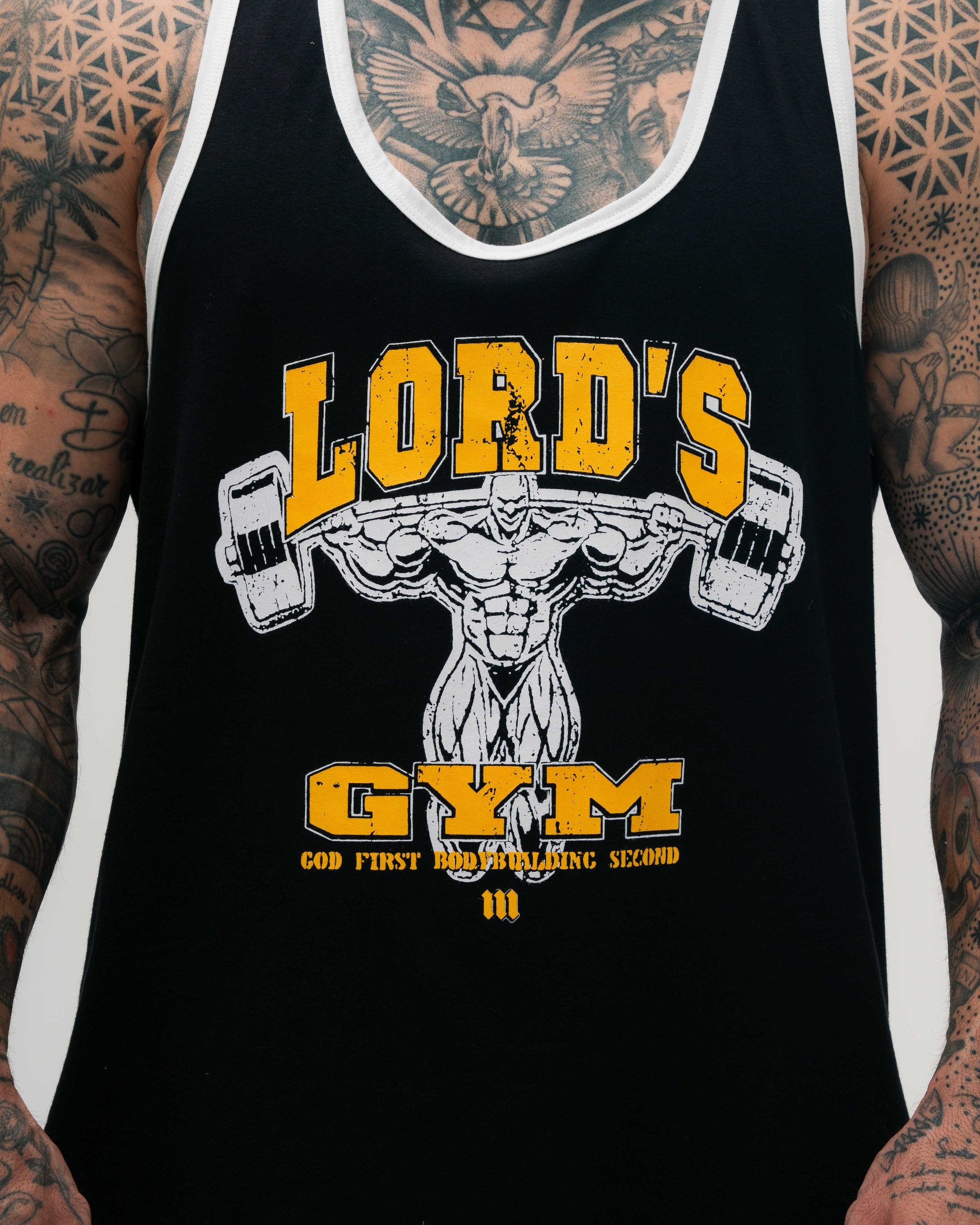 Regata Wide Preto Comam Frutas Lord's Gym