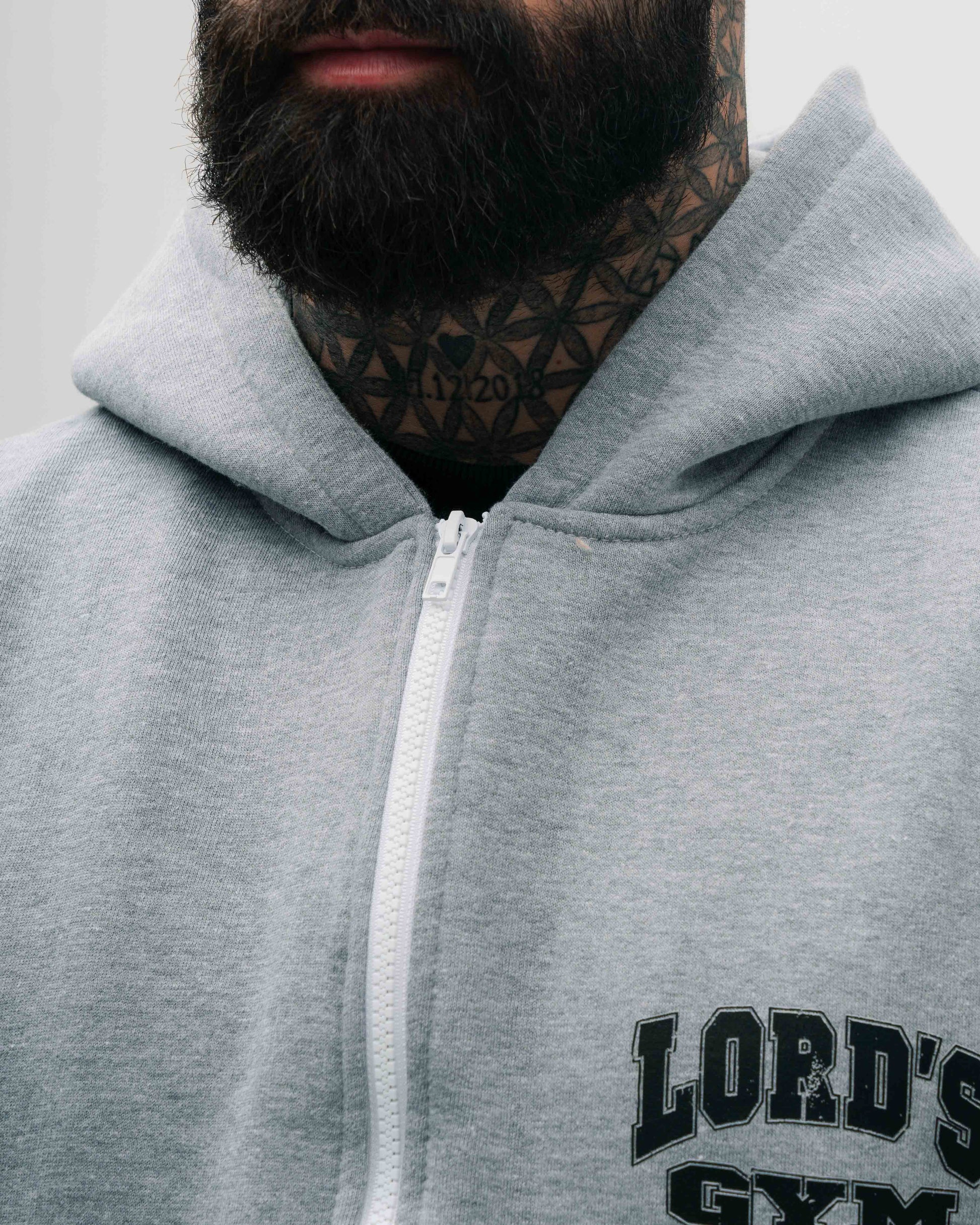 Jaqueta de Moletom Oversized Mescla Cinza Lord's Gym