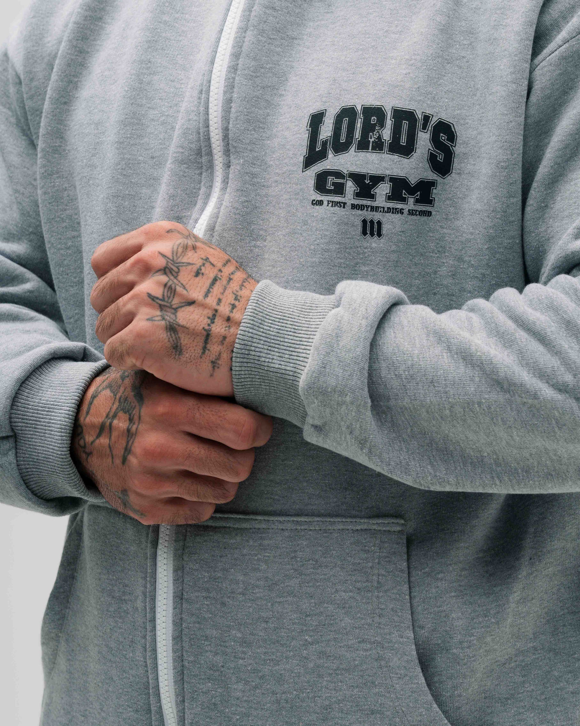 Jaqueta de Moletom Oversized Mescla Cinza Lord's Gym