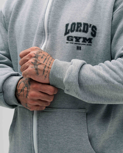 Jaqueta de Moletom Oversized Mescla Cinza Lord's Gym