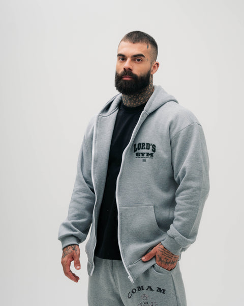 Jaqueta de Moletom Oversized Mescla Cinza Lord's Gym