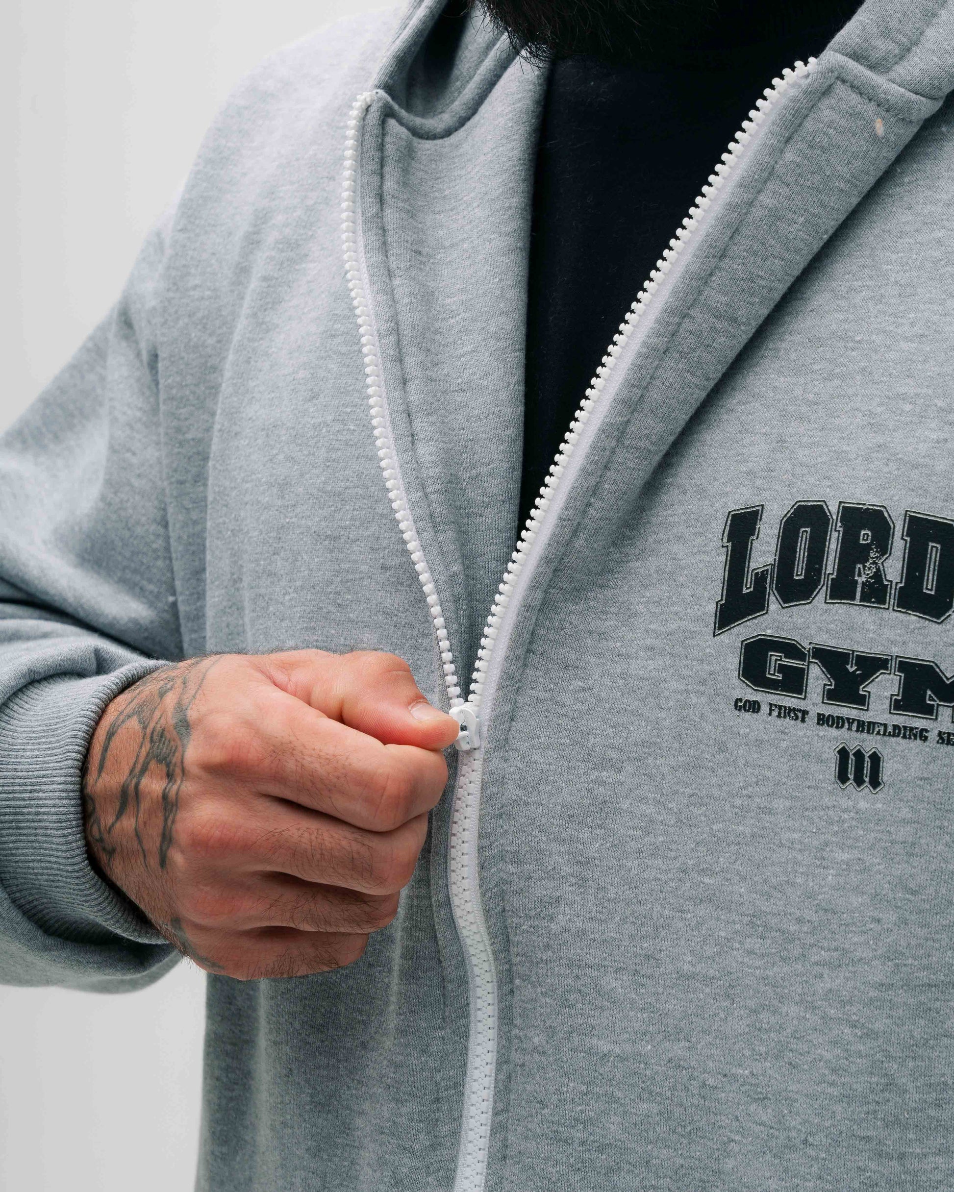 Jaqueta de Moletom Oversized Mescla Cinza Lord's Gym