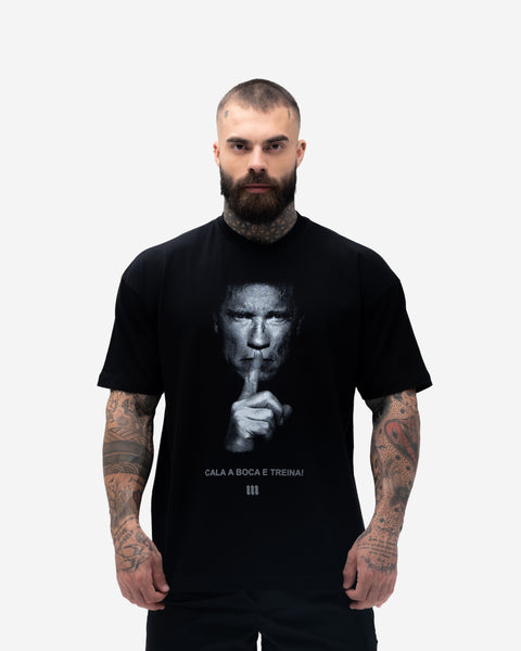 Camiseta Oversized Treino Mith Cala a Boca e Treina Preto