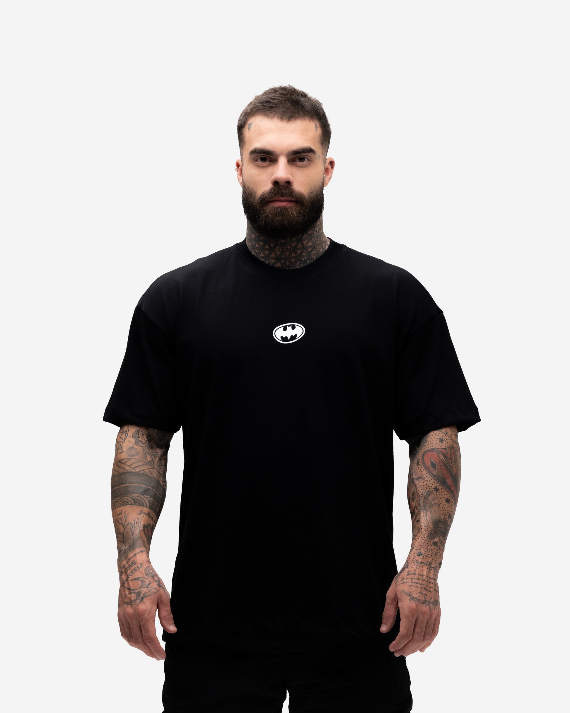 Camiseta Oversized Heavy Mith X Batman Iron Preto