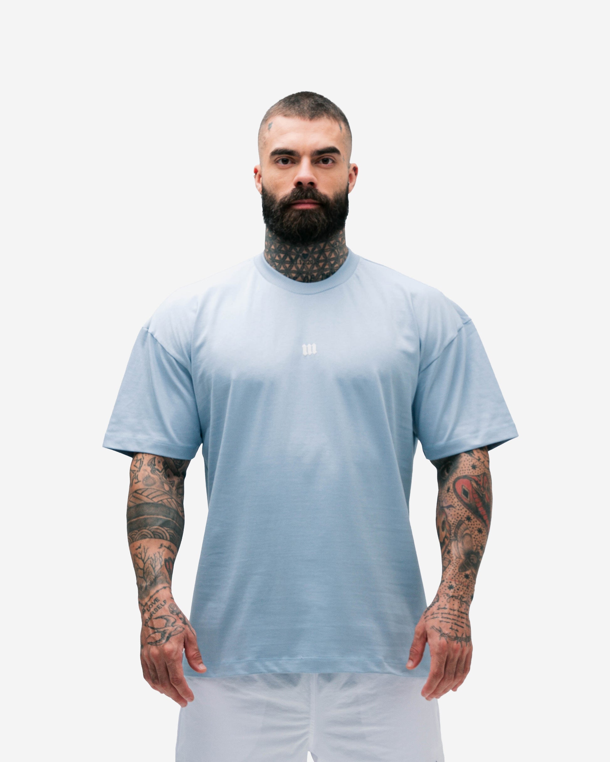 Camiseta Oversized Heavy Mith Nation Logo Azul