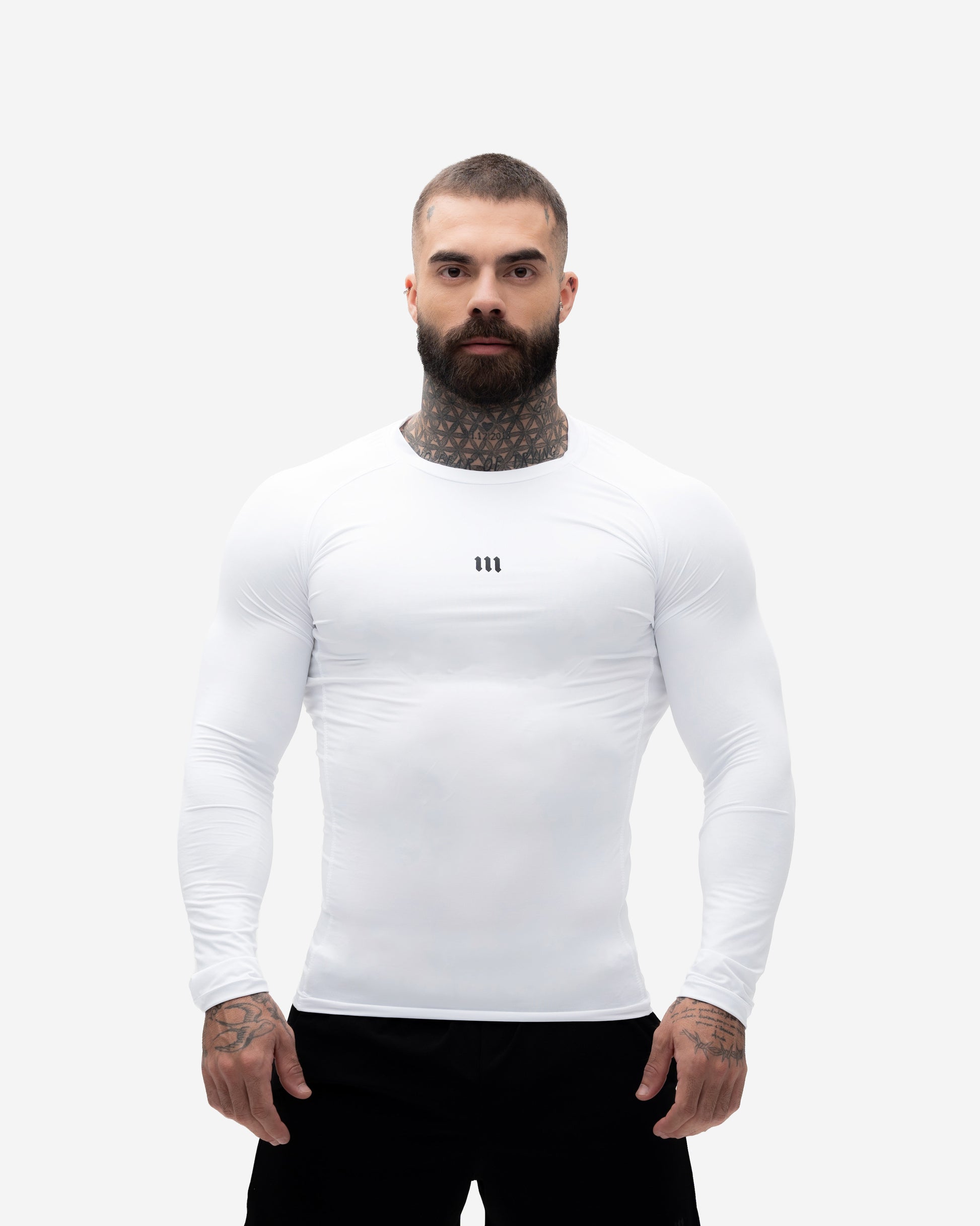 Camiseta Manga Longa Compressão Branca Mith Nation Icon