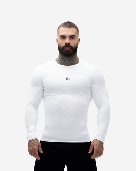 Camiseta Manga Longa Compressão Branca Mith Nation Icon