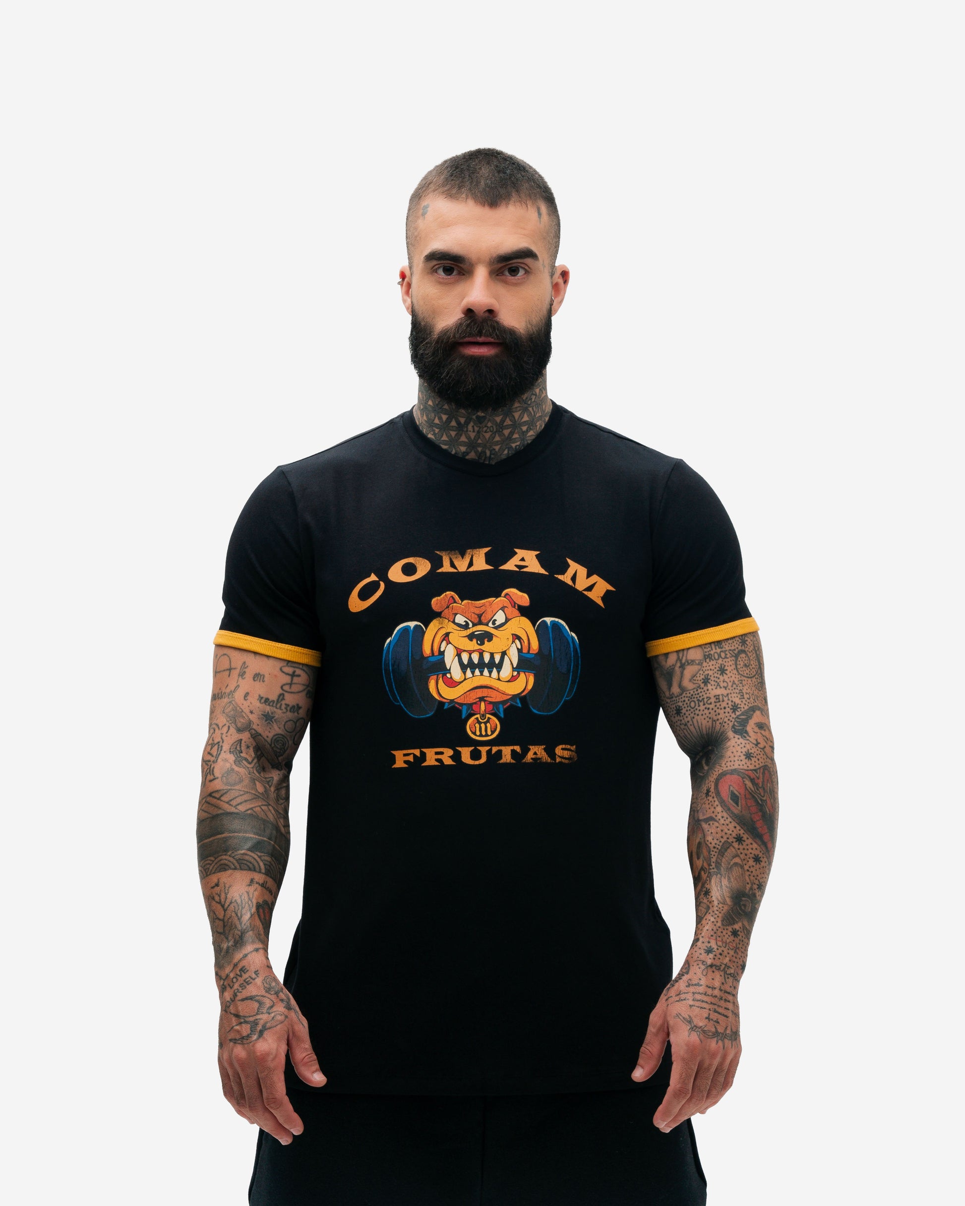 Camiseta Slim Fit Treino Preto Bulldog