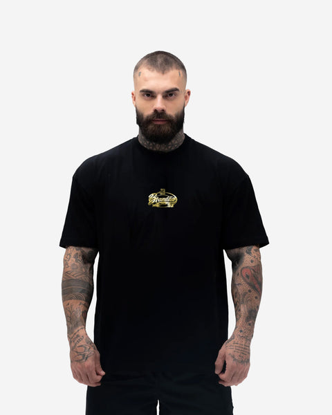 Camiseta Oversized Treino Preta Brandao Champion Trophy