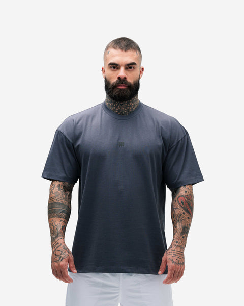 Camiseta Oversized Heavy Mith Nation Logo Chumbo