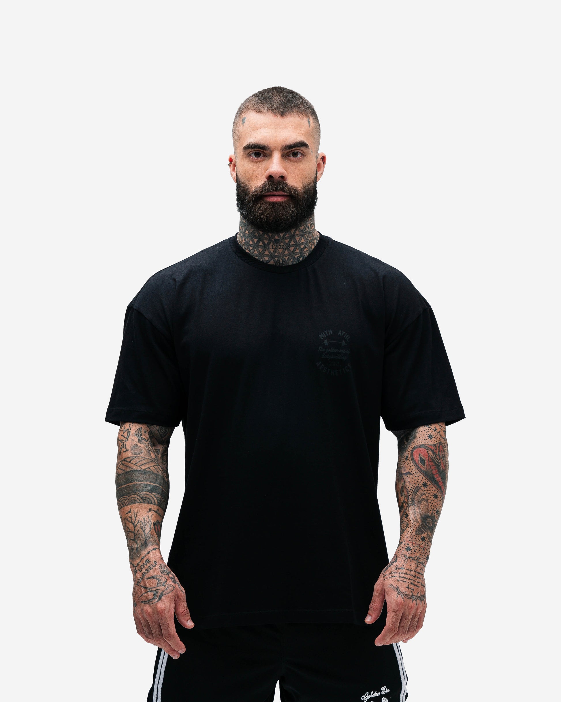 Camiseta Oversized de Treino Golden Era Preta Athl Aesthetics
