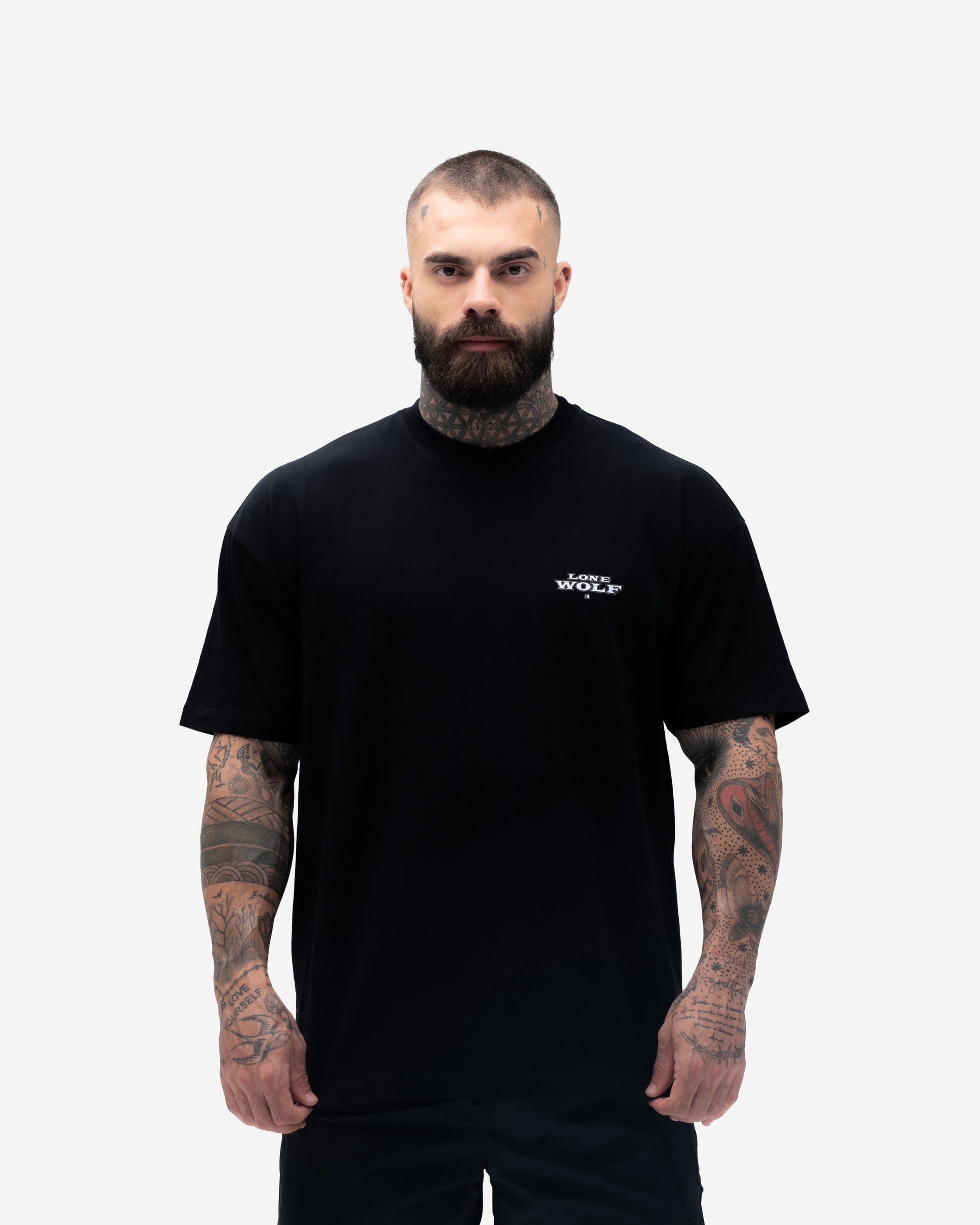 Camiseta Oversized Treino Mith Lobo Solitário Preto