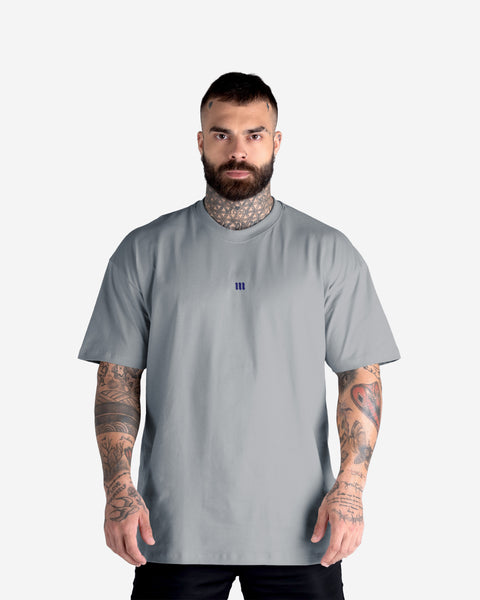 Camiseta Oversized Treino Cinza Mith Nation Doodle Grid