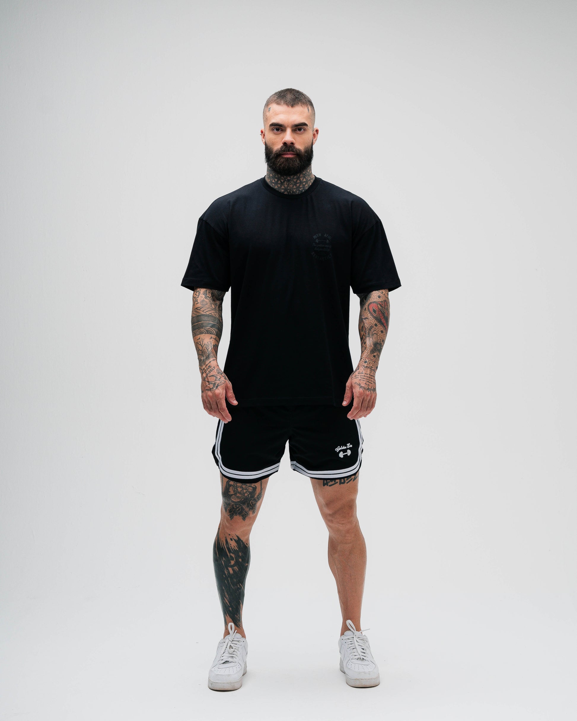 Camiseta Oversized de Treino Golden Era Preta Athl Aesthetics