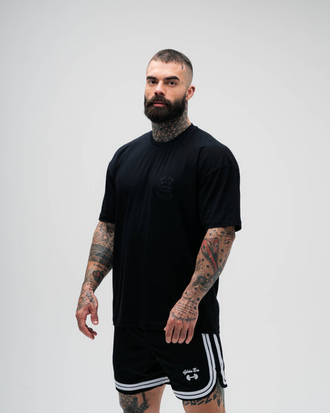 Camiseta Oversized de Treino Golden Era Preta Athl Aesthetics