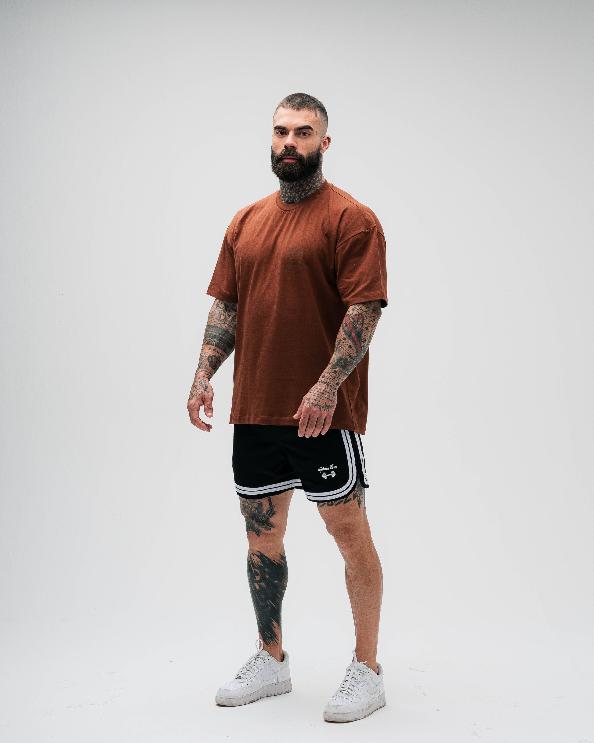 Camiseta Oversized de Treino Golden Era Marrom Athl Aesthetics