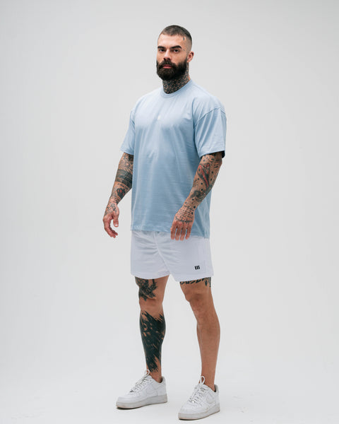 Camiseta Oversized Heavy Mith Nation Logo Azul