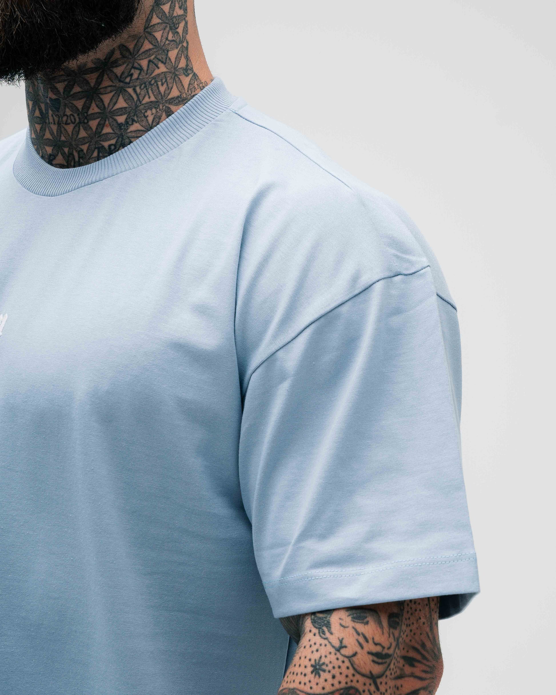 Camiseta Oversized Heavy Mith Nation Logo Azul