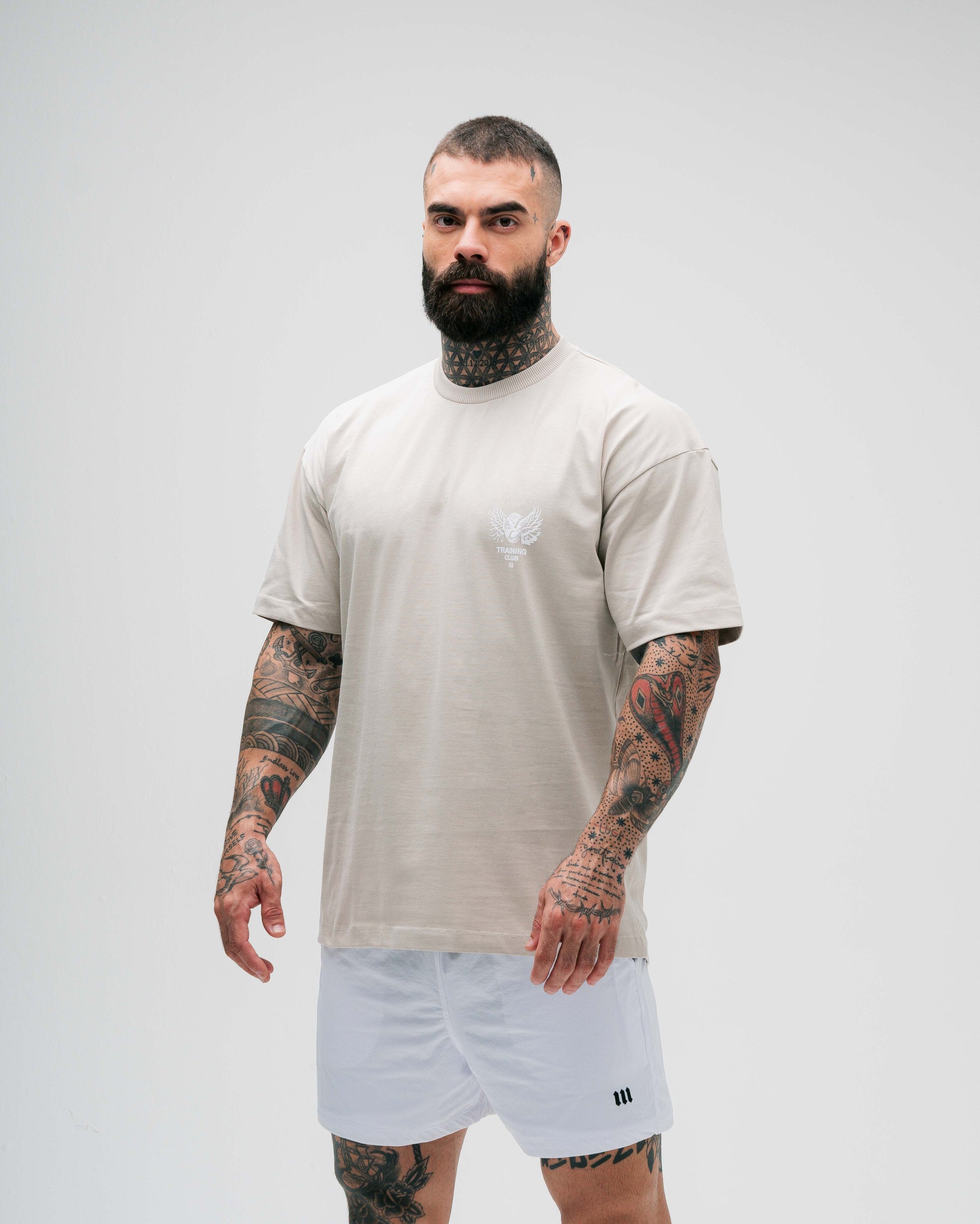 Camiseta Oversized Heavy Bege Mith Nation Training Club