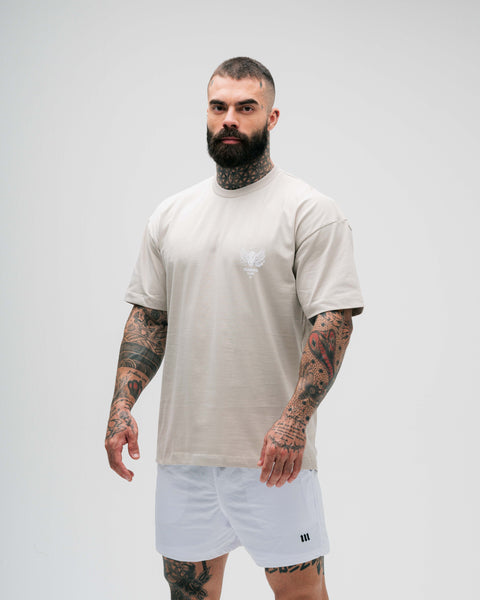 Camiseta Oversized Heavy Bege Mith Nation Training Club