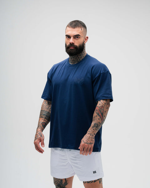 Camiseta Oversized Treino Azul Mith Nation Aesthetics Forever