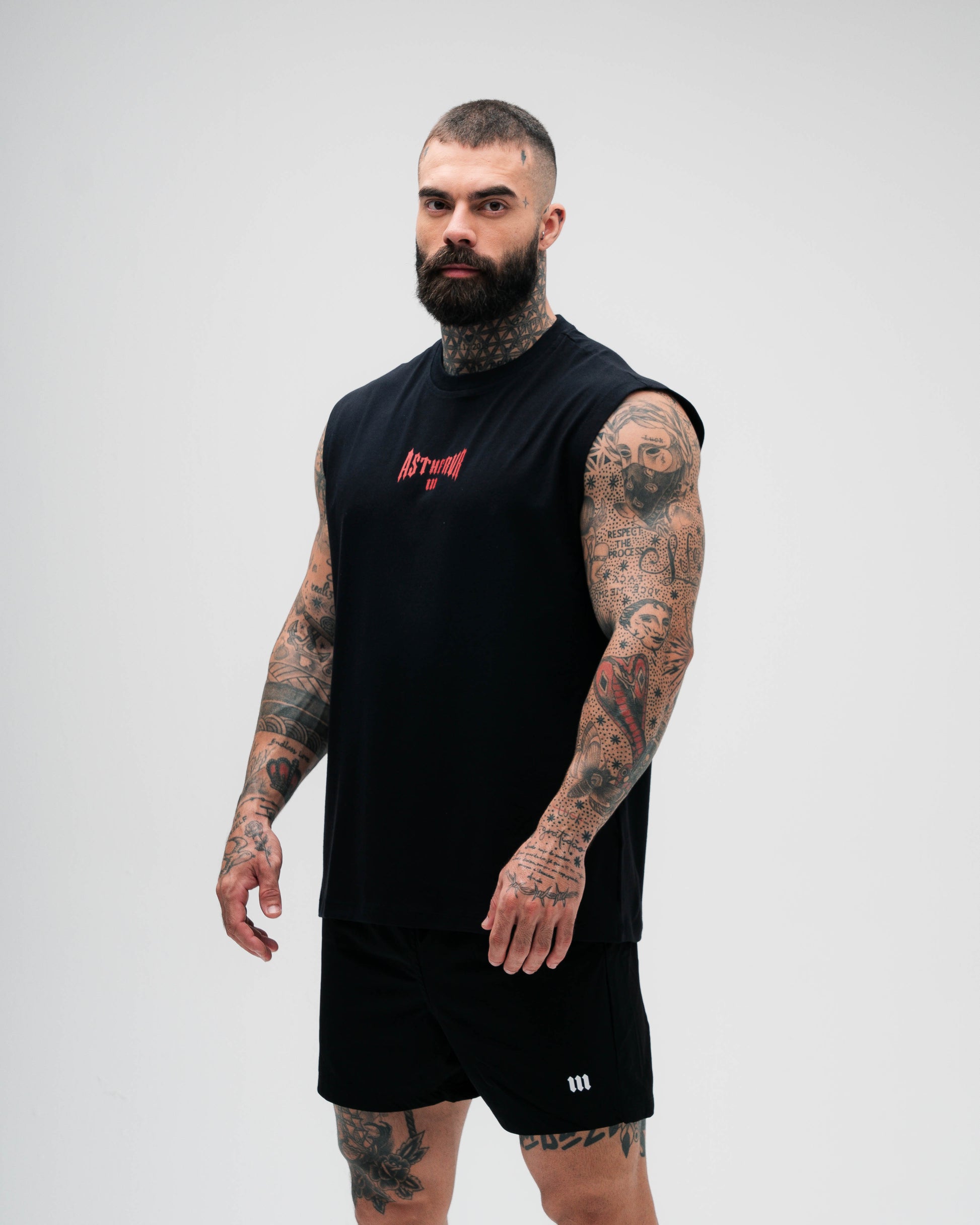 Regata Drop Sholder Slevelles Preto Mith Nation Lifting Club