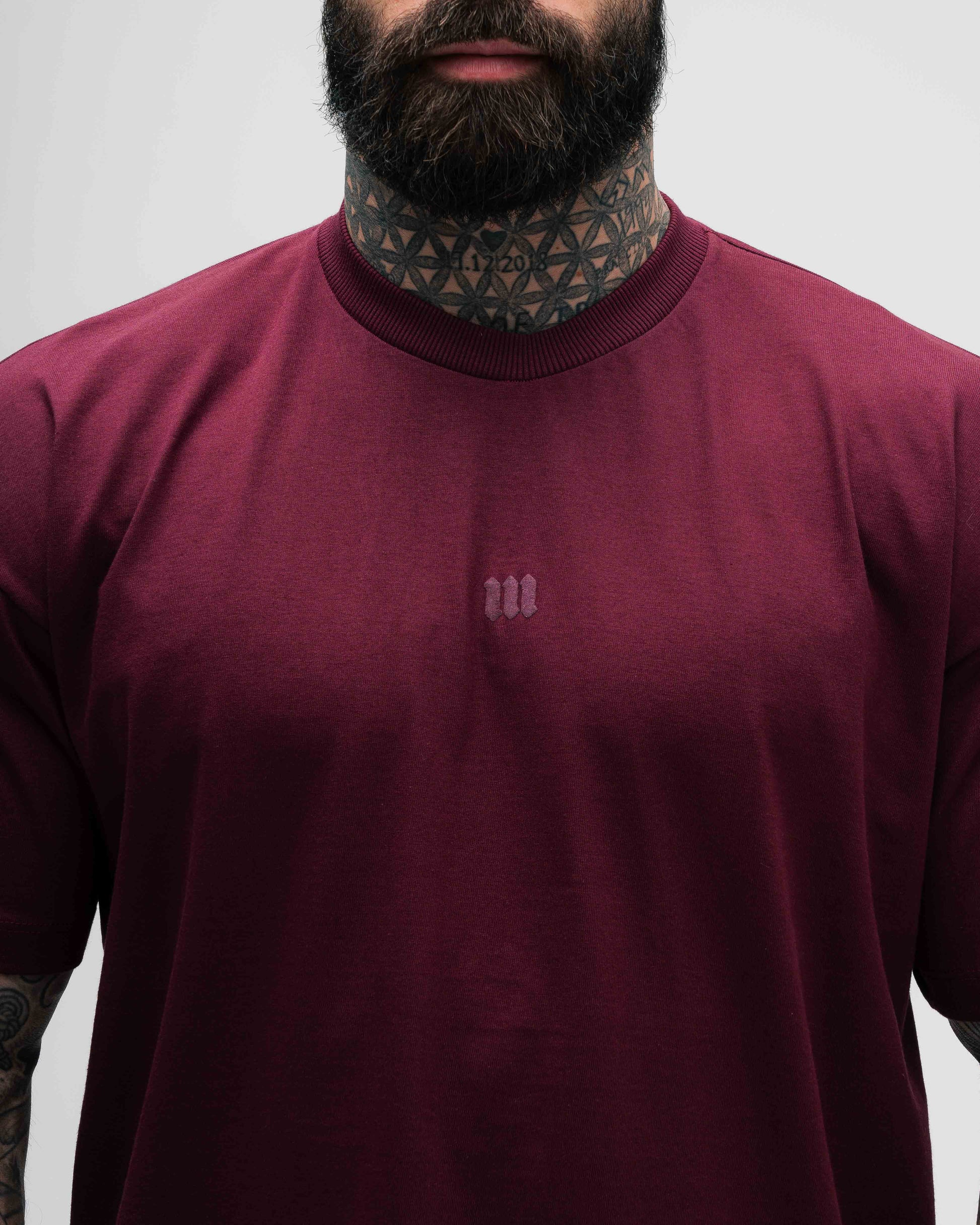 Camiseta Oversized Heavy Bordo Mith Nation Logo