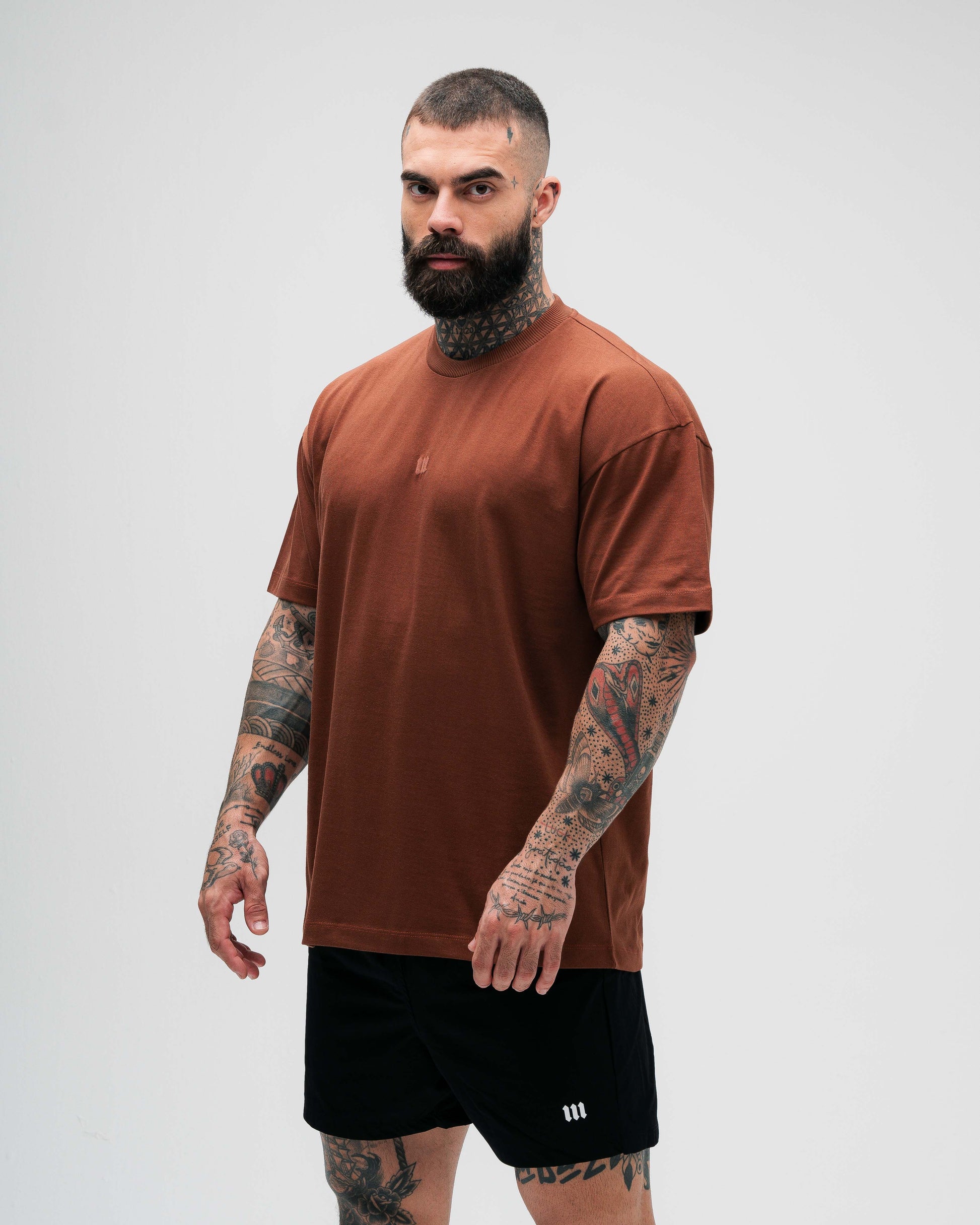 Camiseta Oversized Heavy Marrom Mith Nation Logo