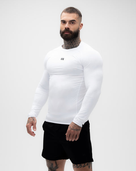 Camiseta Manga Longa Compressão Branca Mith Nation Icon