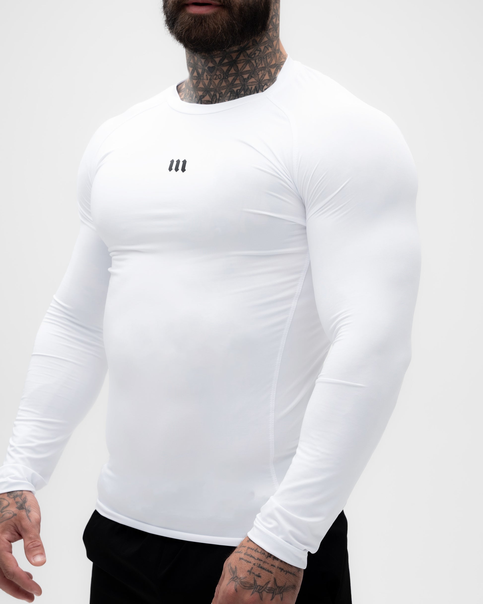 Camiseta Manga Longa Compressão Branca Mith Nation Icon