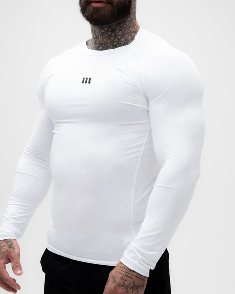 Camiseta Manga Longa Compressão Branca Mith Nation Icon
