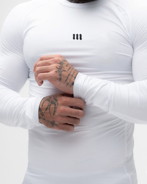 Camiseta Manga Longa Compressão Branca Mith Nation Icon