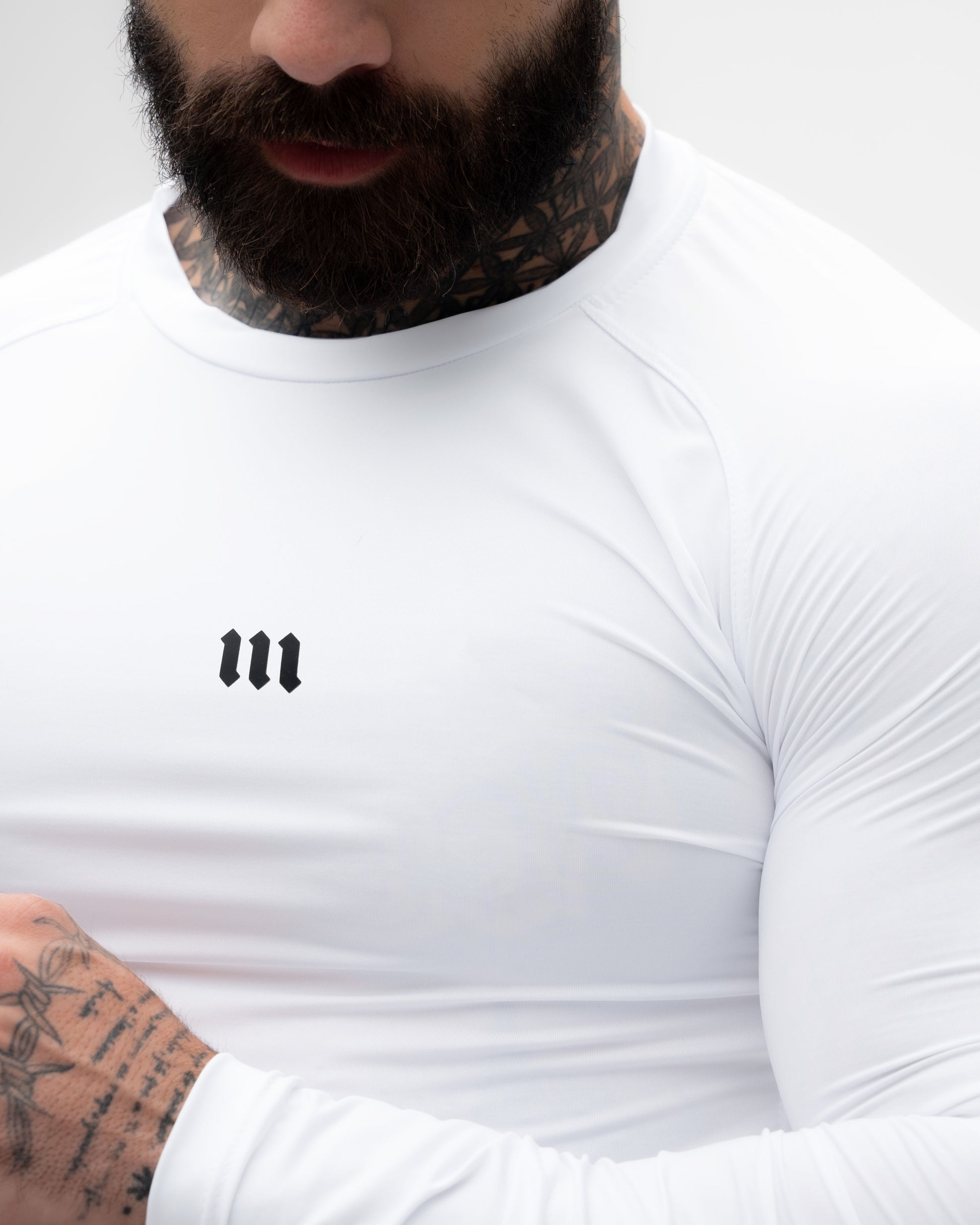Camiseta Manga Longa Compressão Branca Mith Nation Icon