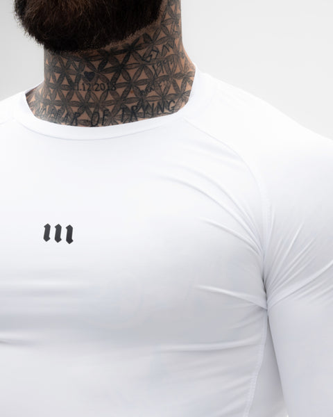 Camiseta Manga Longa Compressão Branca Mith Nation Icon