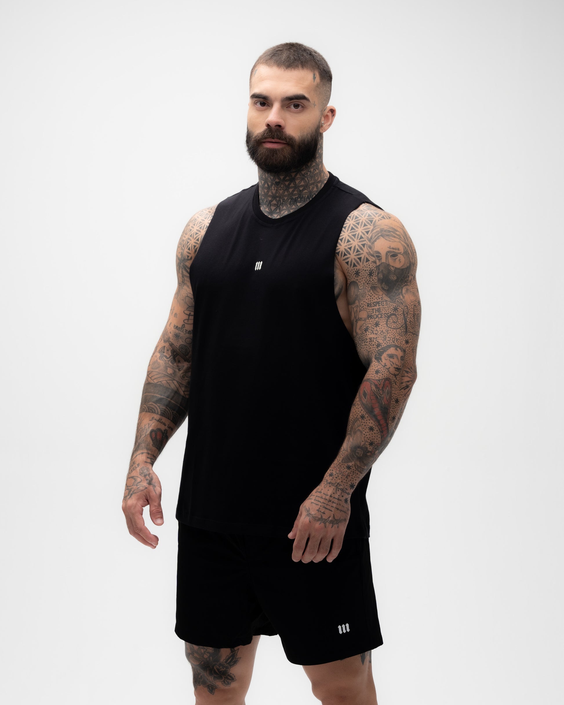 Regata Cut Off Mith Nation Doodle Preto