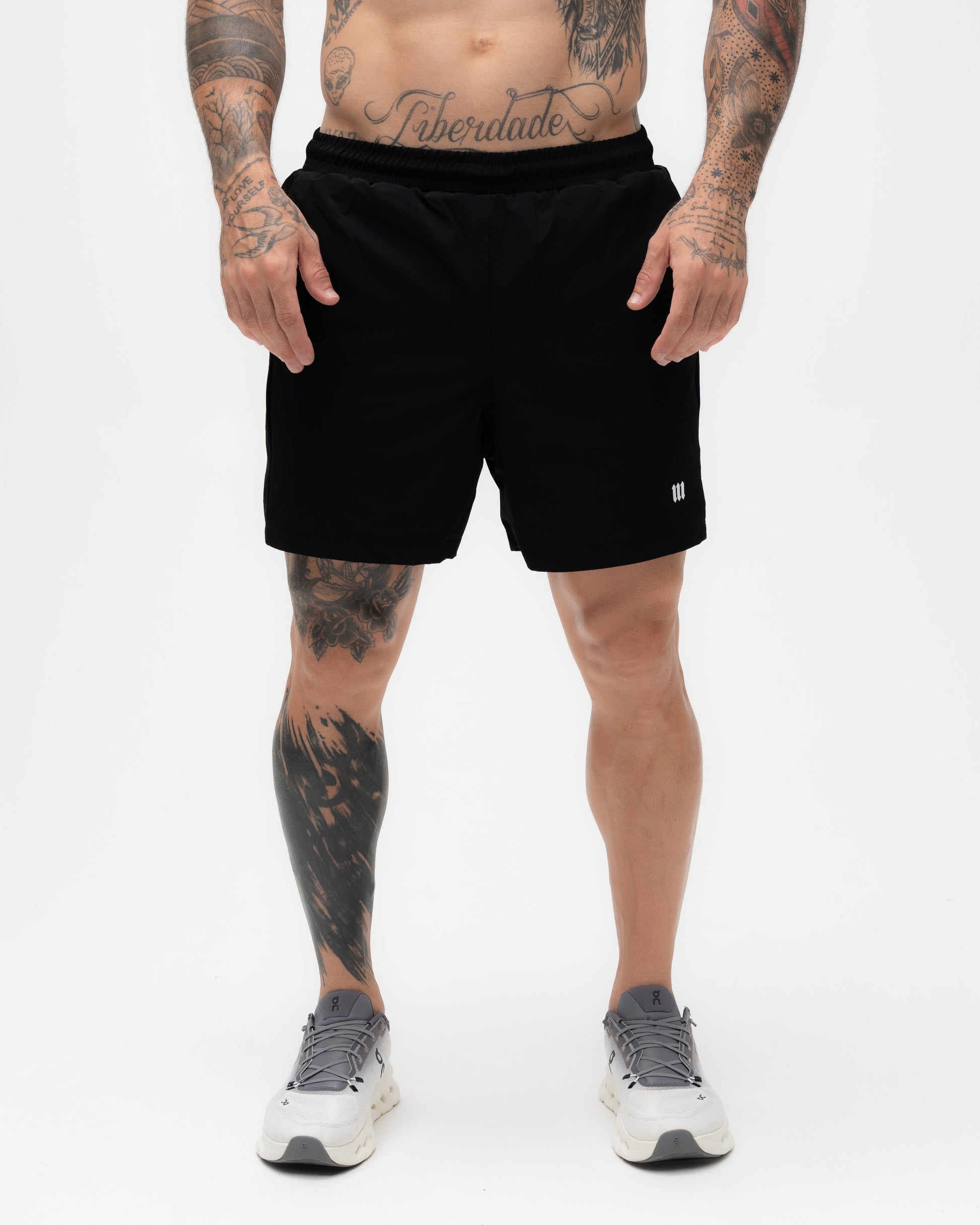 Shorts Regular Tactel Preto Mith Nation Icon