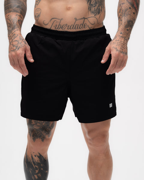 Shorts Regular Tactel Preto Mith Nation Icon
