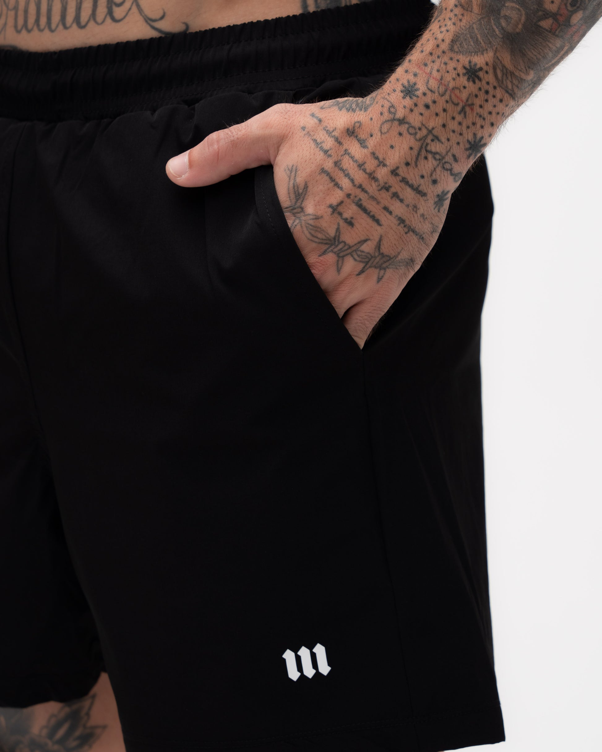 Shorts Regular Tactel Preto Mith Nation Icon