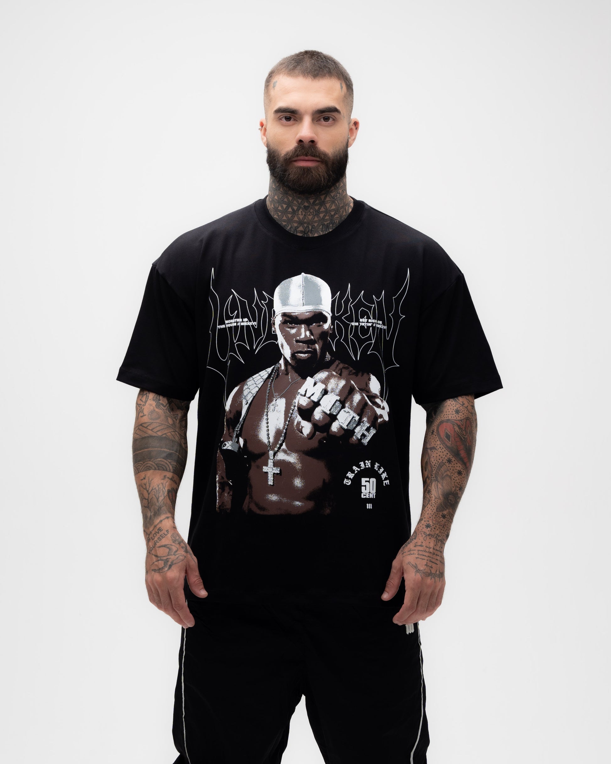 Camiseta Oversized Treino 50 Cent Preto
