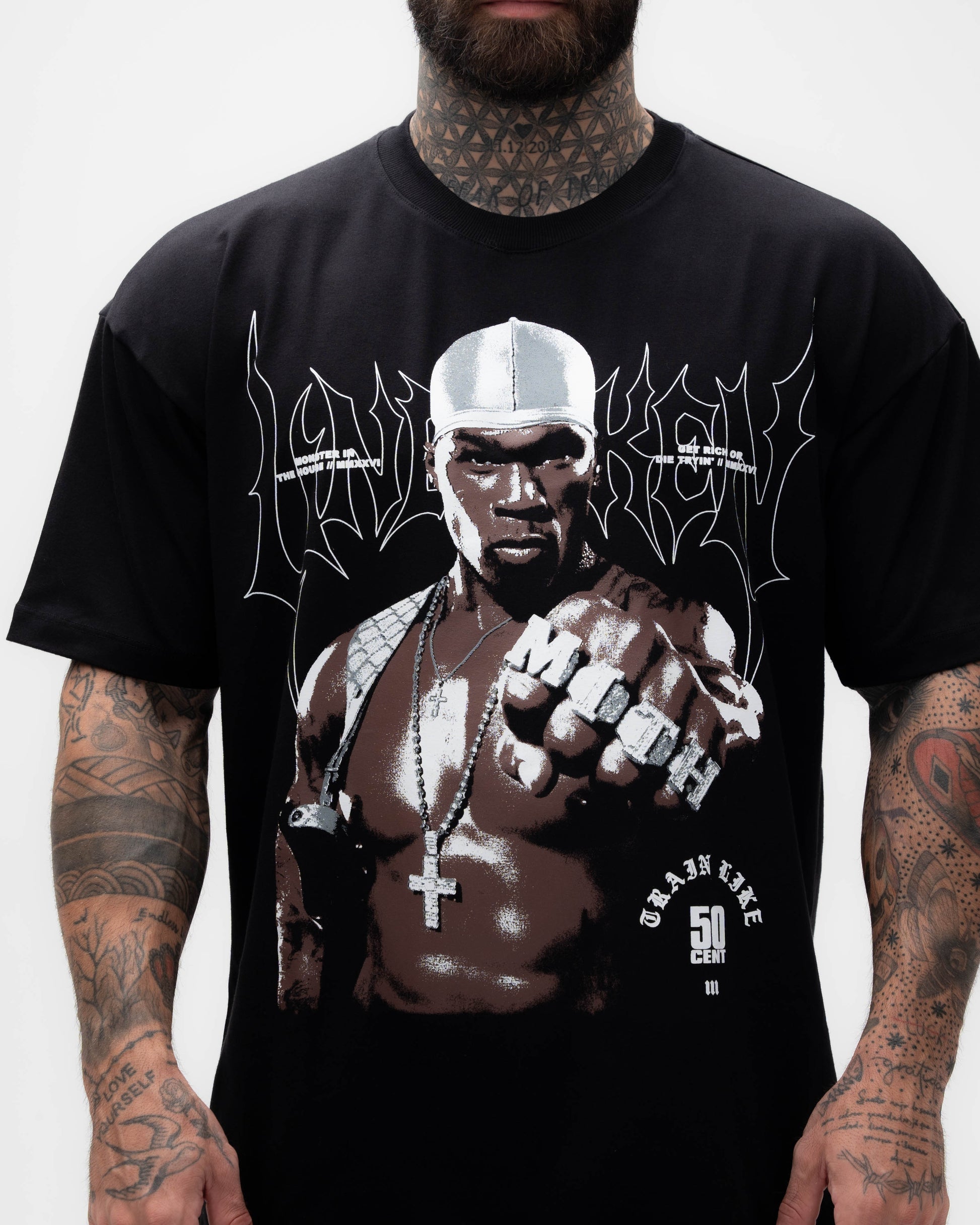 Camiseta Oversized Treino 50 Cent Preto