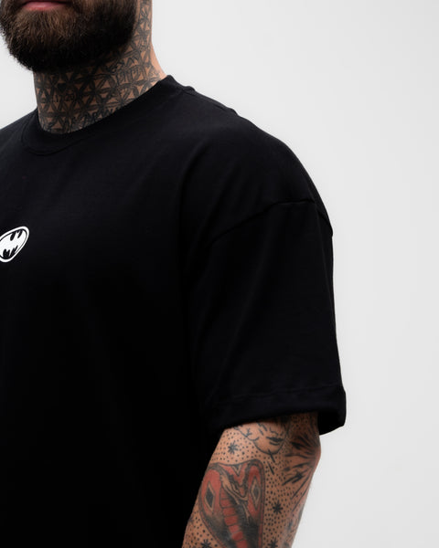 Camiseta Oversized Heavy Mith X Batman Iron Preto