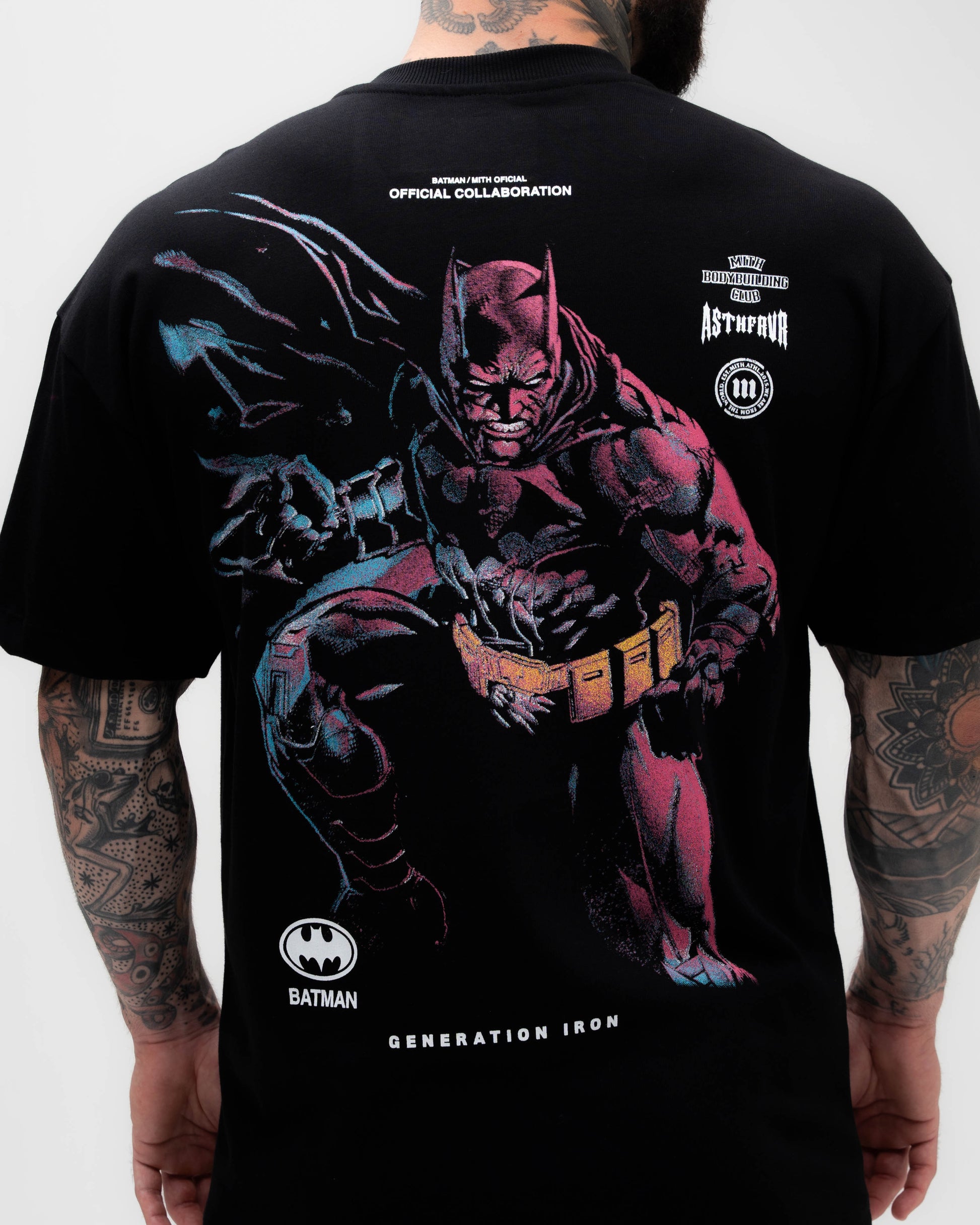 Camiseta Oversized Heavy Mith X Batman Iron Preto