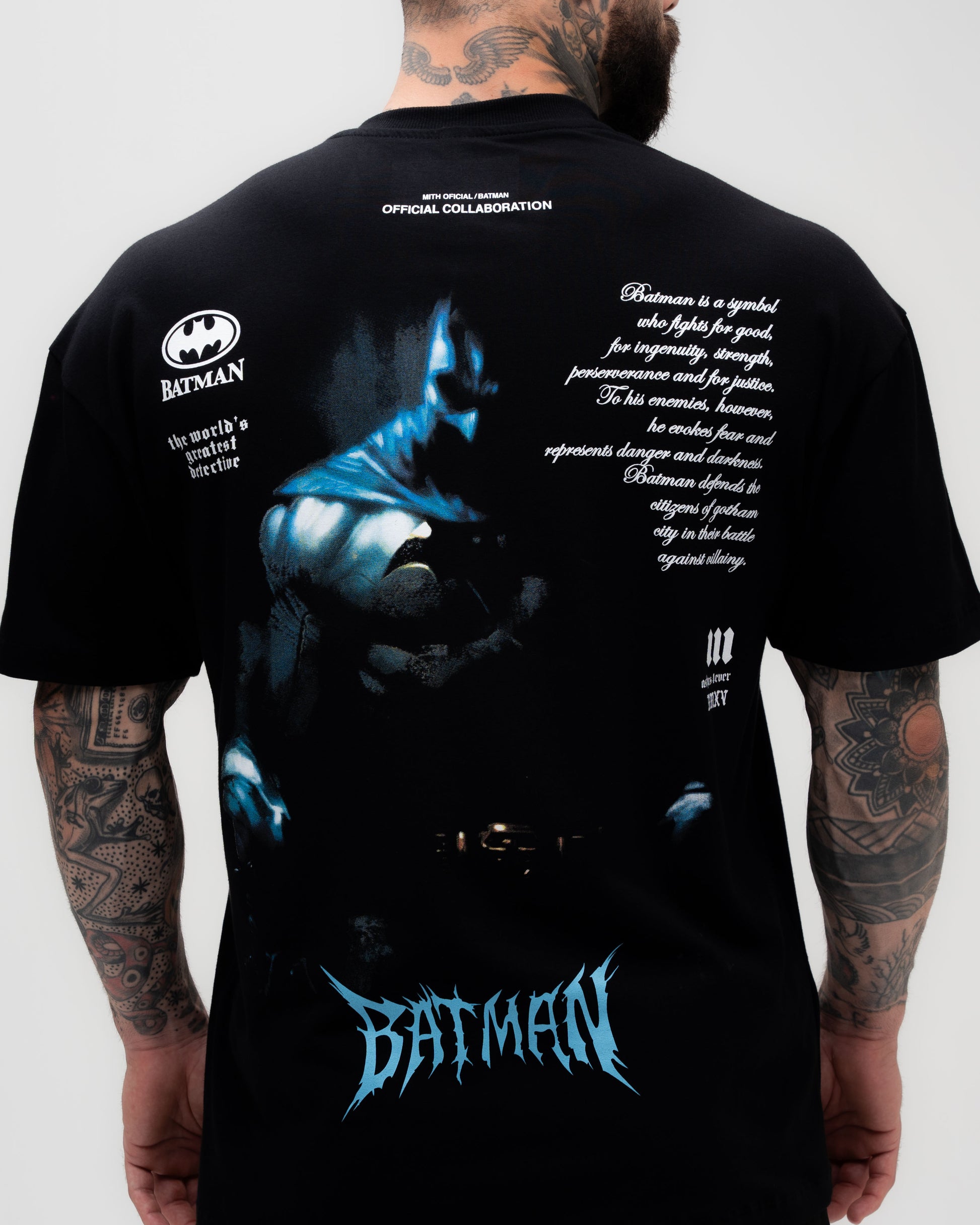 Camiseta Oversized Treino Mith X Batman Aesthetic Forever Preto