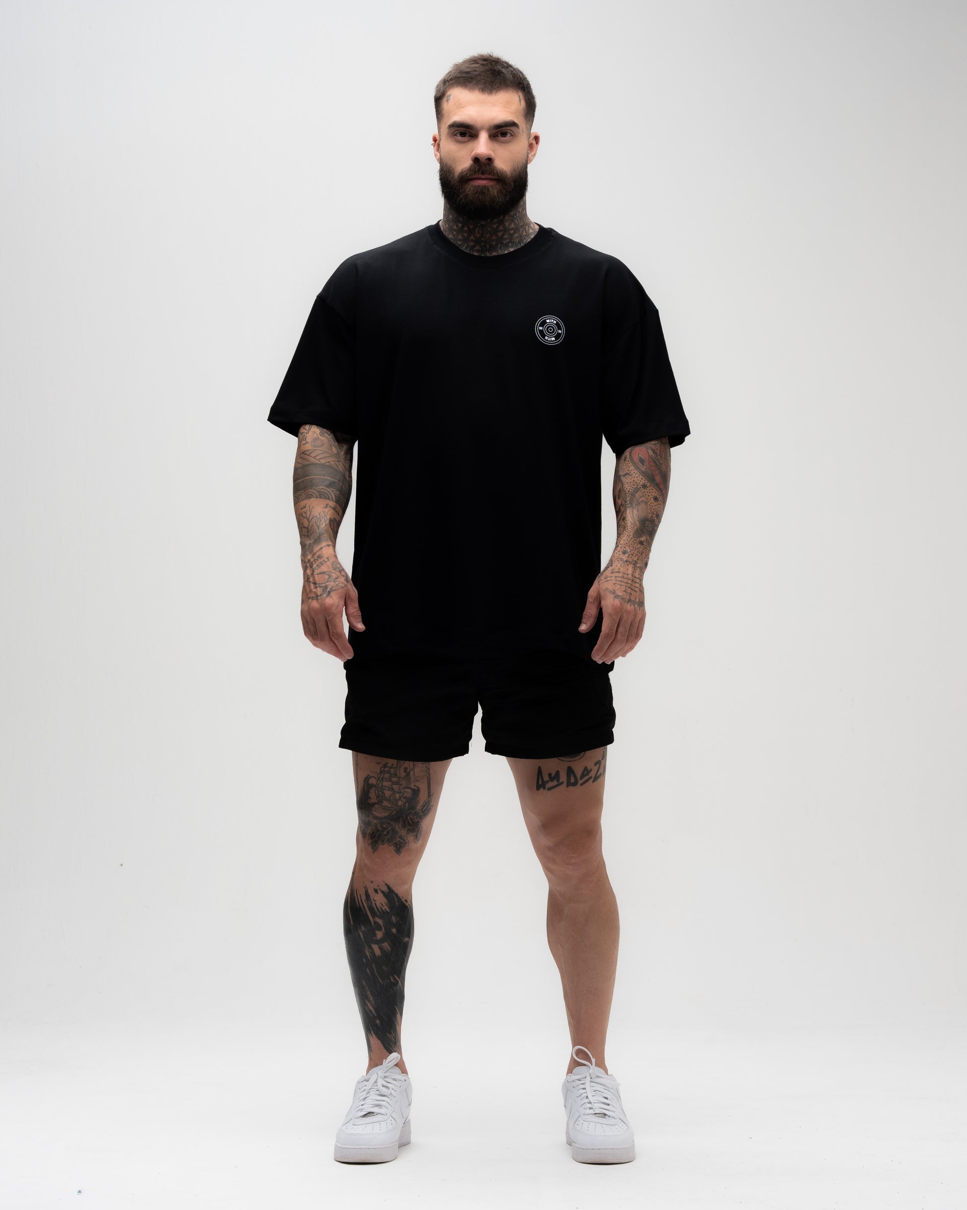 Camiseta Oversized Treino Mith Enquanto Voce Posta Preto