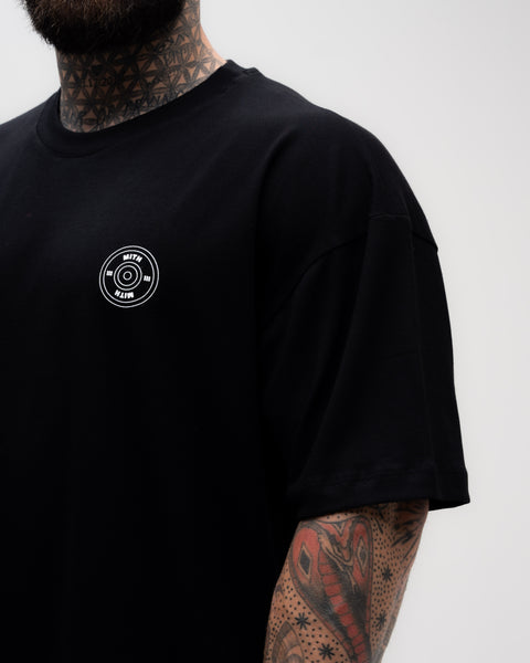 Camiseta Oversized Treino Mith Enquanto Voce Posta Preto