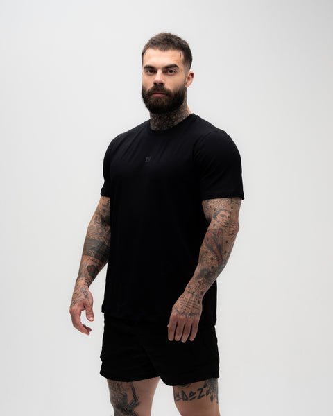 Camiseta Ajustada Logo Lines Preto