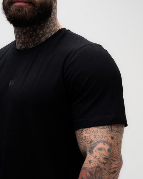 Camiseta Ajustada Logo Lines Preto