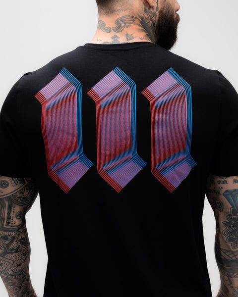 Camiseta Ajustada Logo Lines Preto