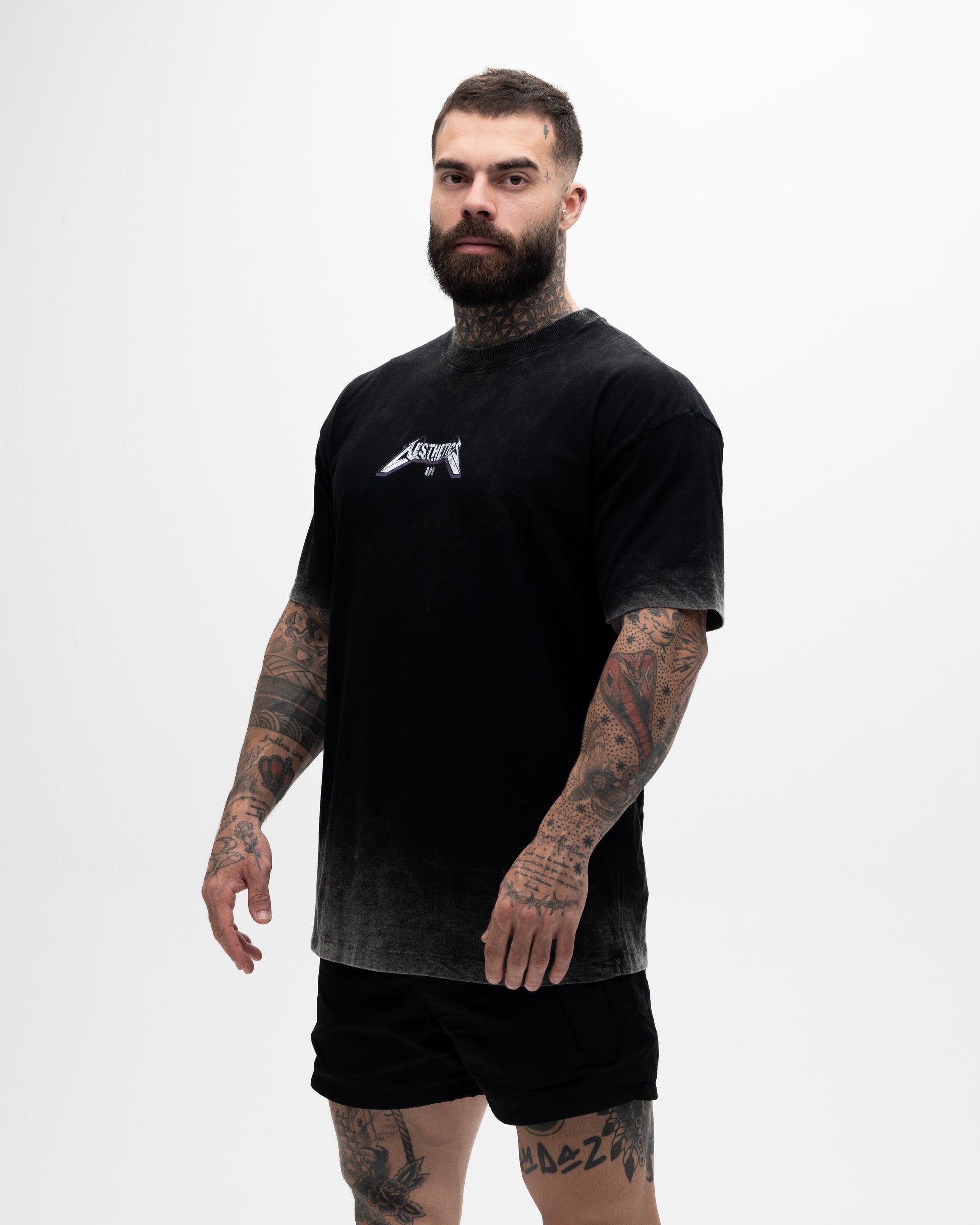 Camiseta Oversized Estonada Premium Mith X Superman Metalica Preto