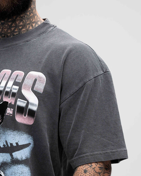 Camiseta Oversized Estonada Mith Wardogs Cinza